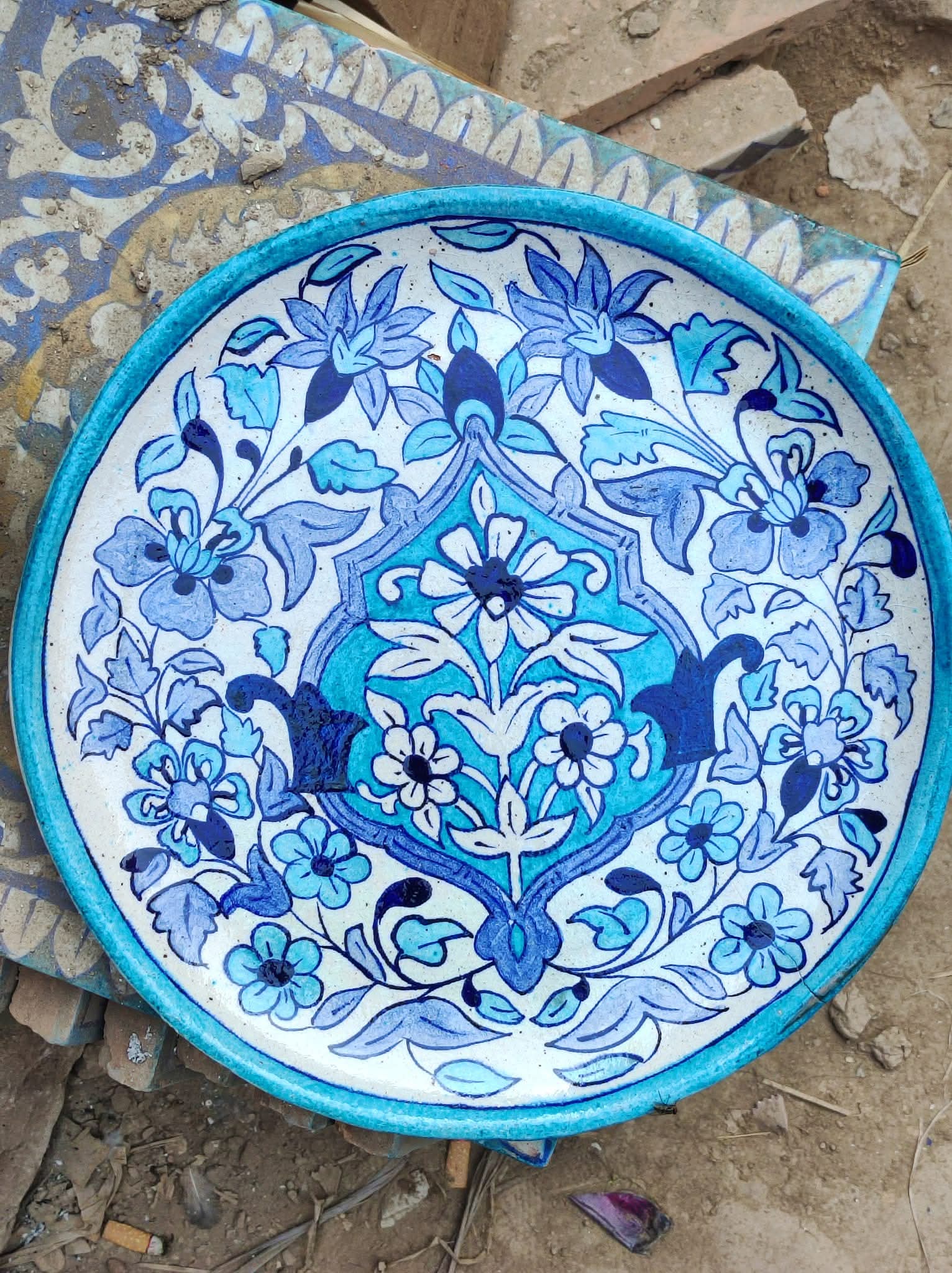 Cobalt Floral Serving Dish